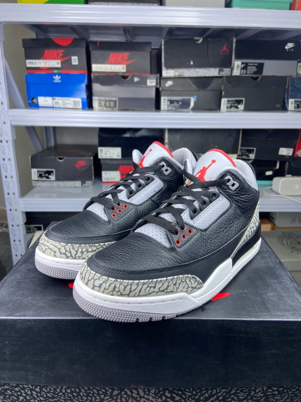 95新 NIKE/耐克 Nike休闲鞋aj3黑水泥40.5码原盒95新