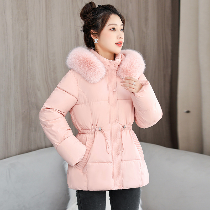 棉衣女短款冬季新款韩版棉服毛领修身小个子棉袄洋气加厚保暖外套