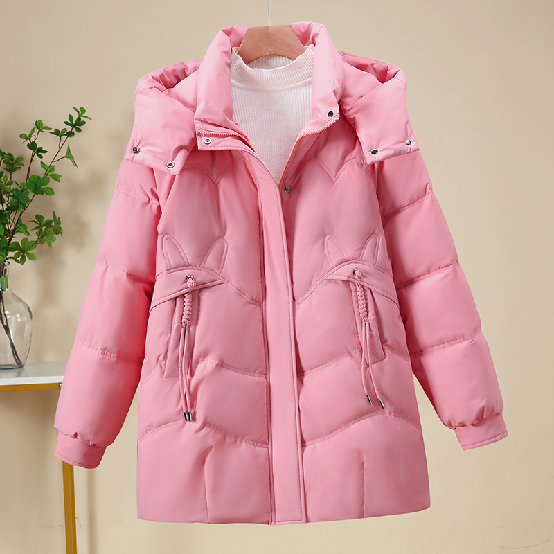 中长棉服女冬季2025新款韩版棉衣时尚洋气大码宽松保暖棉袄厚外套