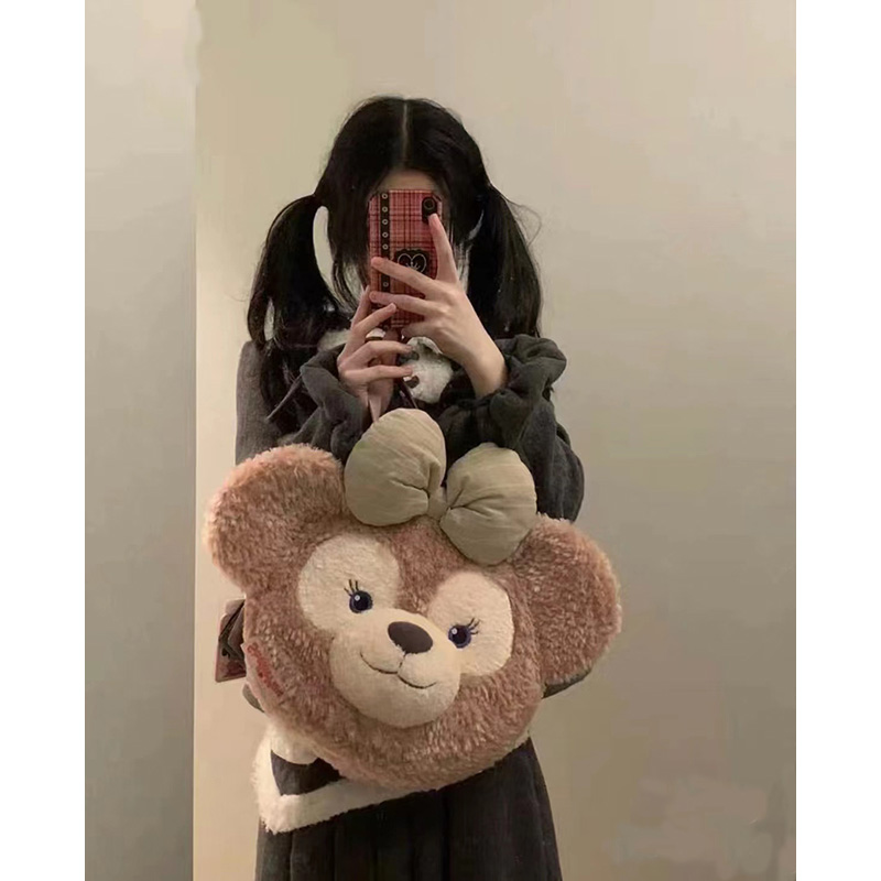 包包女2024新款可爱毛绒大容量双肩包雪莉玫通勤单肩包小众斜挎包