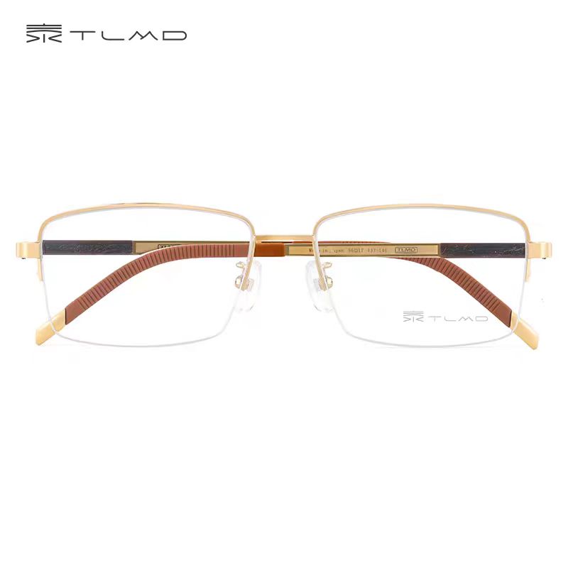 泰勒梅德TLDM牛角系列TM122-1004钛架男士商务近视眼镜框变色镜片