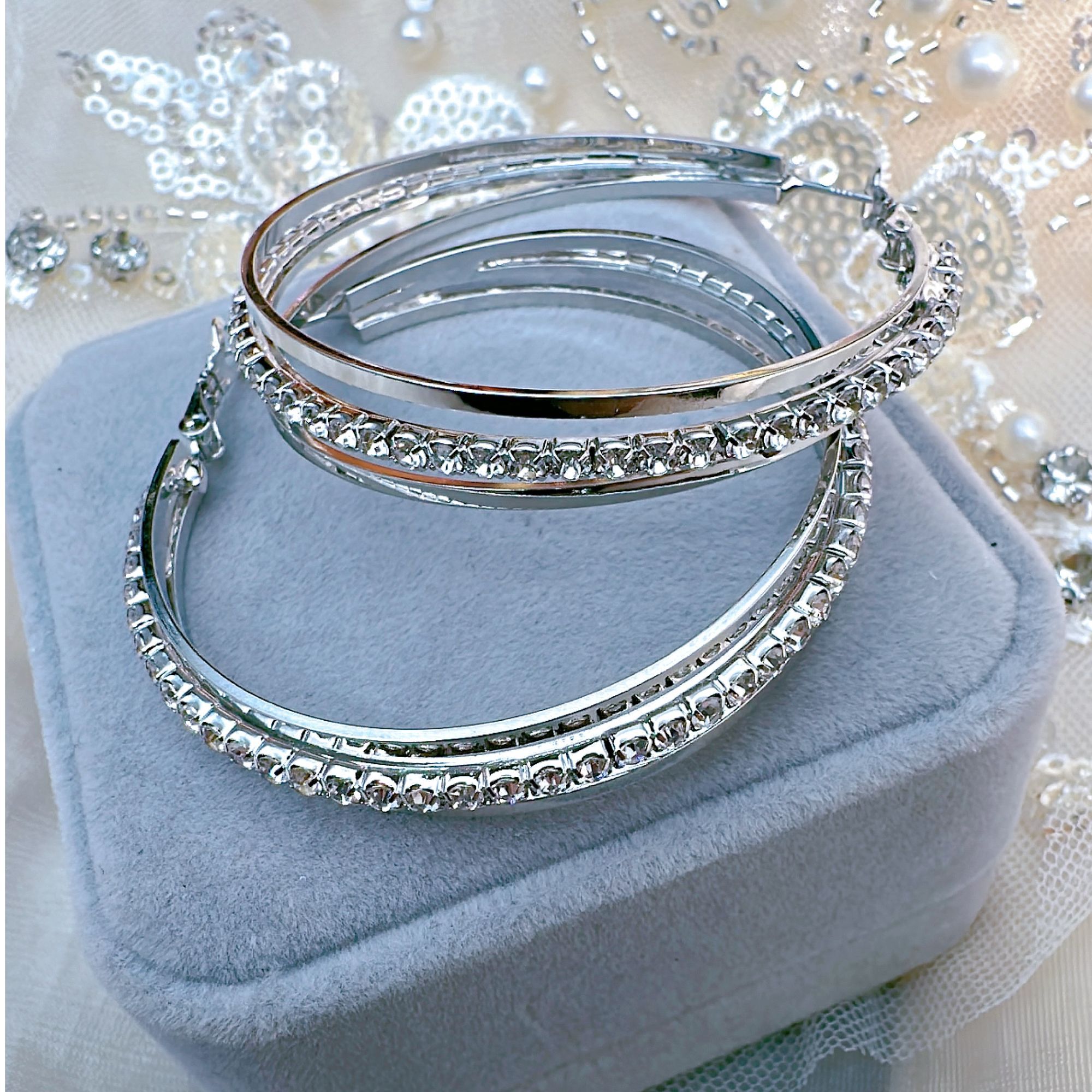 铜合金耳饰 【三层圈圈】轻奢时尚百搭夸张个性5公分大耳圈-543