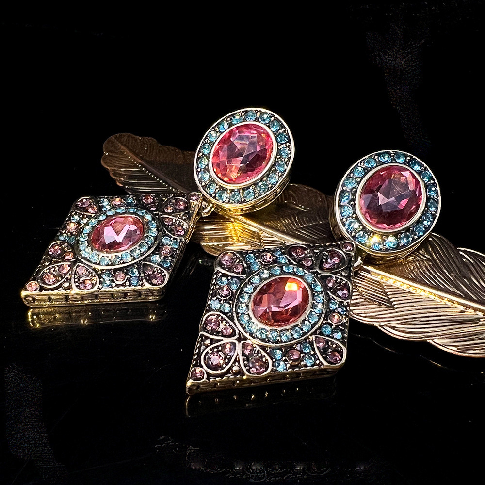 铜合金耳饰 【西峰日落】秋冬上新欧美中古重工宫廷风大气设-209