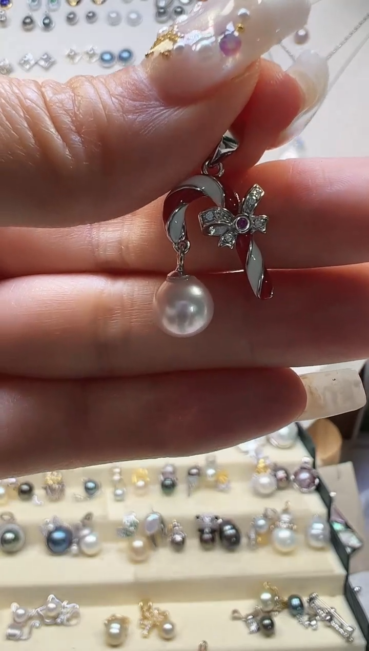 【闪购商品】海水珍珠吊坠(不含链)银S925镶嵌糖果吊坠