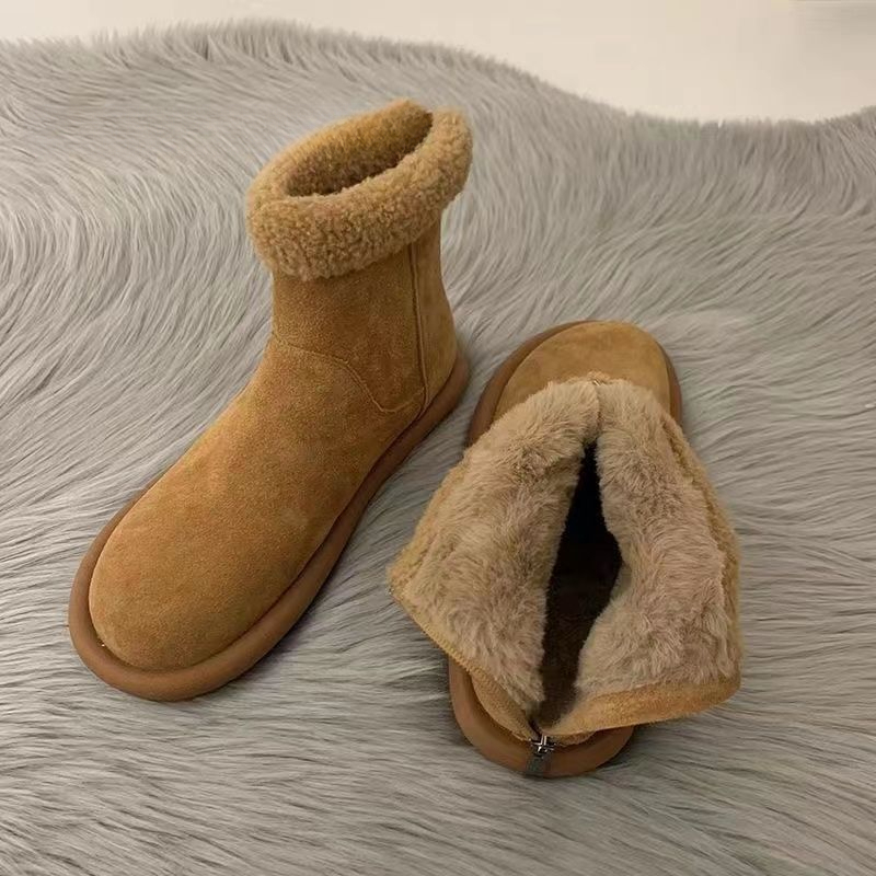 冬季回力休闲秋冬季回力休闲冬保暖加绒棉靴厚底女靴子新款毛毛短