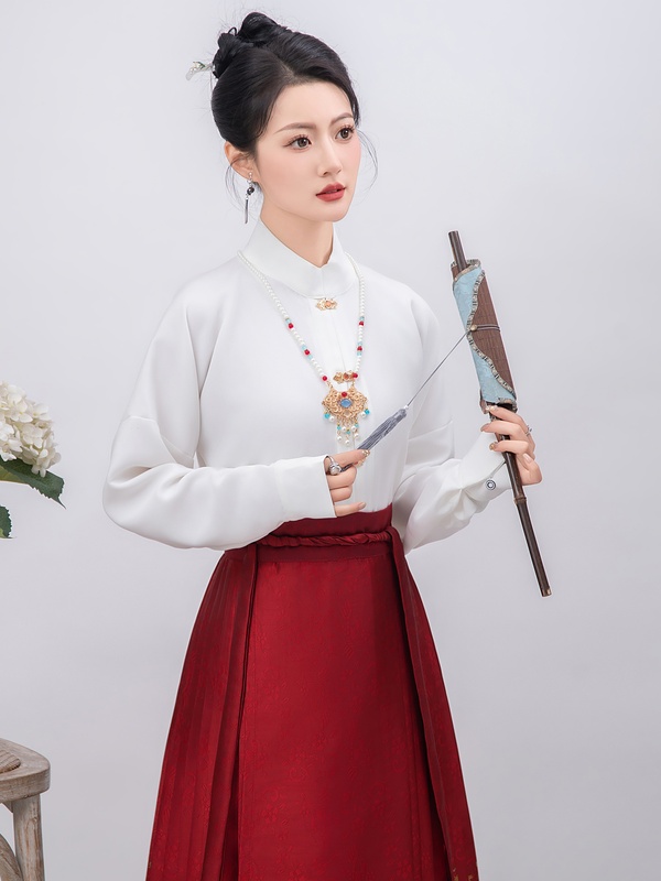 【花情】上衣原创秋冬新款日常百搭气质款中国风对襟立领衬衫长袖