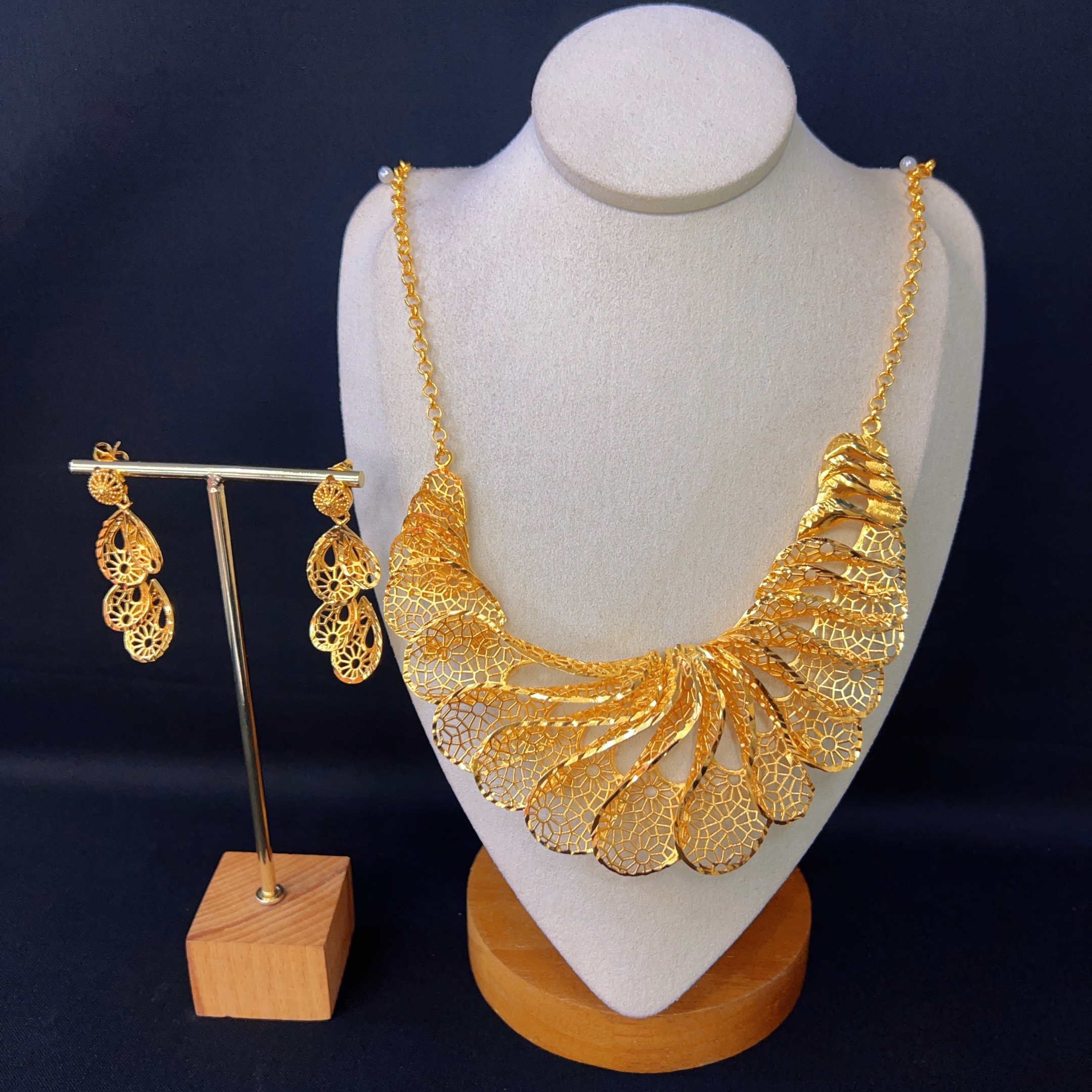 铜合金项链 哈尼西牧铜合金华丽两件套#0007610