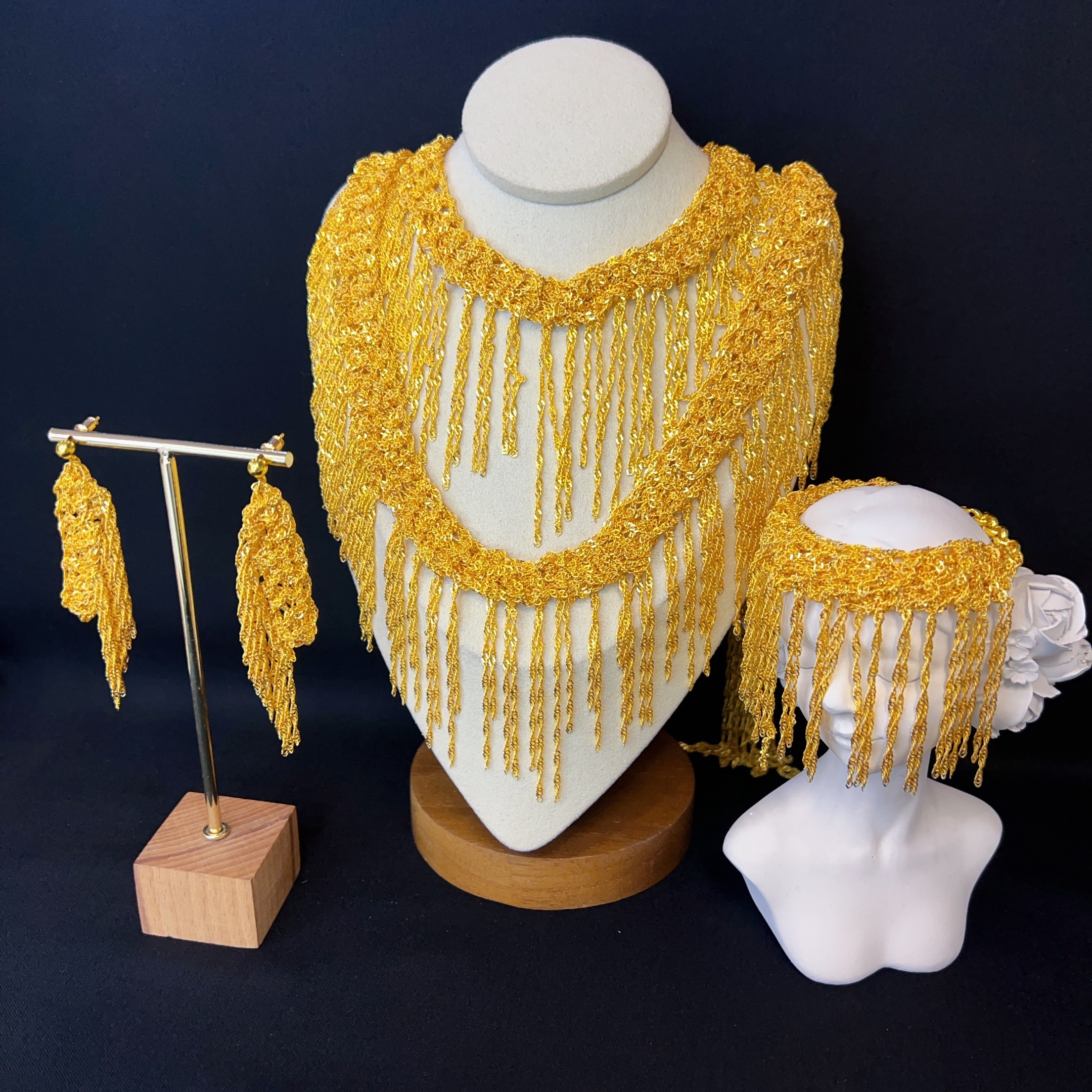 铜合金项链 哈尼西牧铜合金时尚高端三件套＃0006967