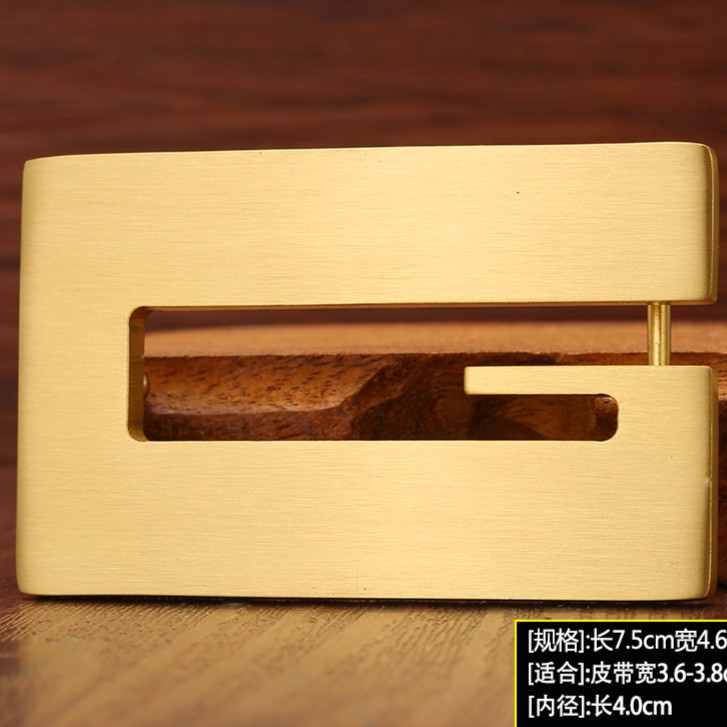 高档纯铜皮带扣头平滑扣黄铜G休闲男士板扣腰带配件3.8卡子单卖