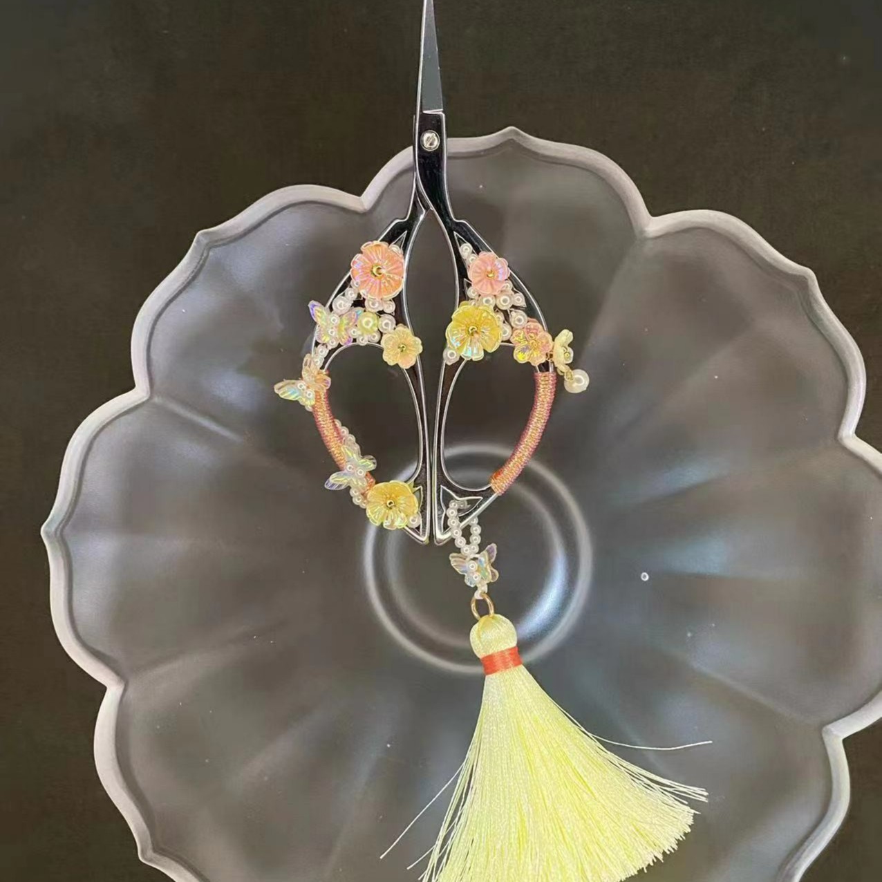 手工编织中式国风茶桌古风家用高档小茶剪茶道创意复古剪刀