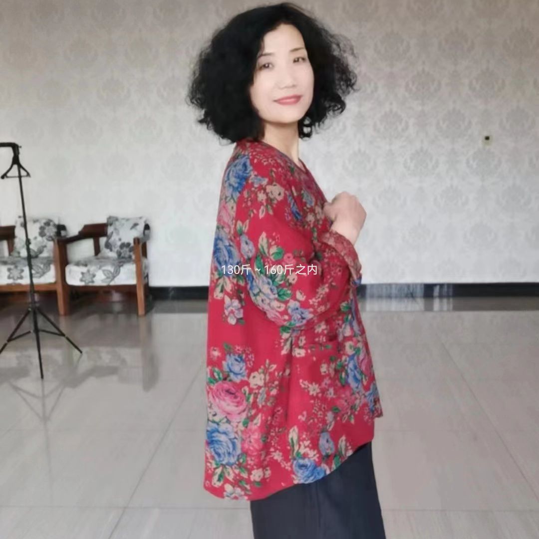 民族风印花婴儿棉长袖宽松东北大花中款外套