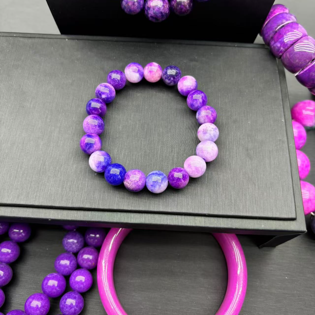 非金属珐琅手链 38南非 老料樱花手串