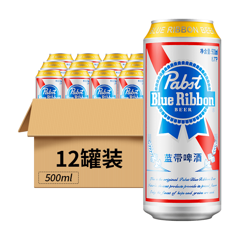 蓝带啤酒8.7°P罐装500ml 12罐