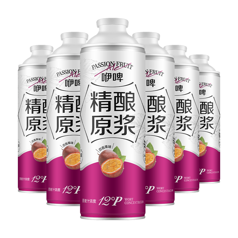 咿啤精酿百香果果味啤酒12°P罐装1L 6罐