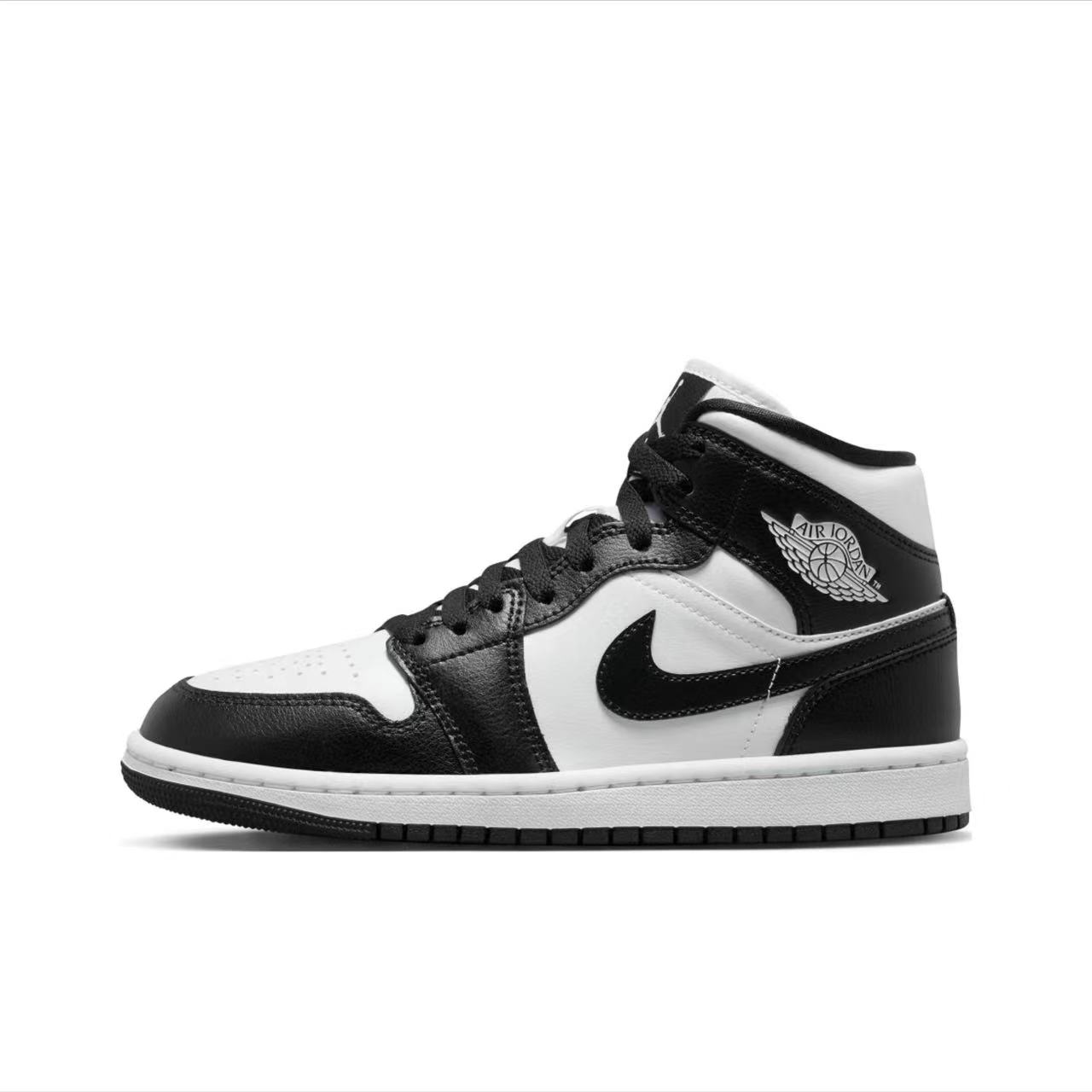 Jordan Air Jordan 1 中帮篮球鞋 男女同款 黑白熊猫 DV0991-101