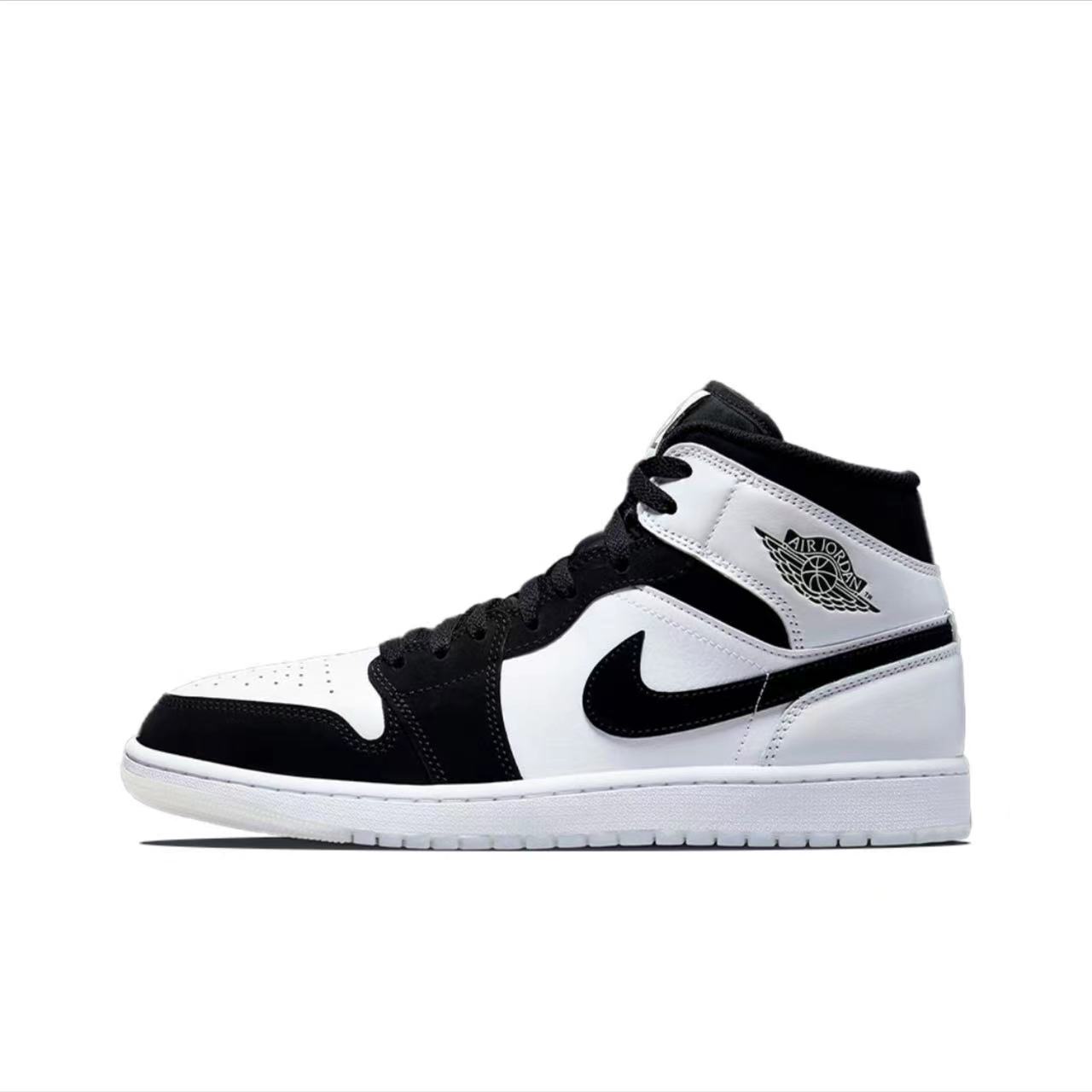 Jordan AJ1 mid熊猫 中帮 复古运动鞋篮球鞋 男款 黑白DH6933-100