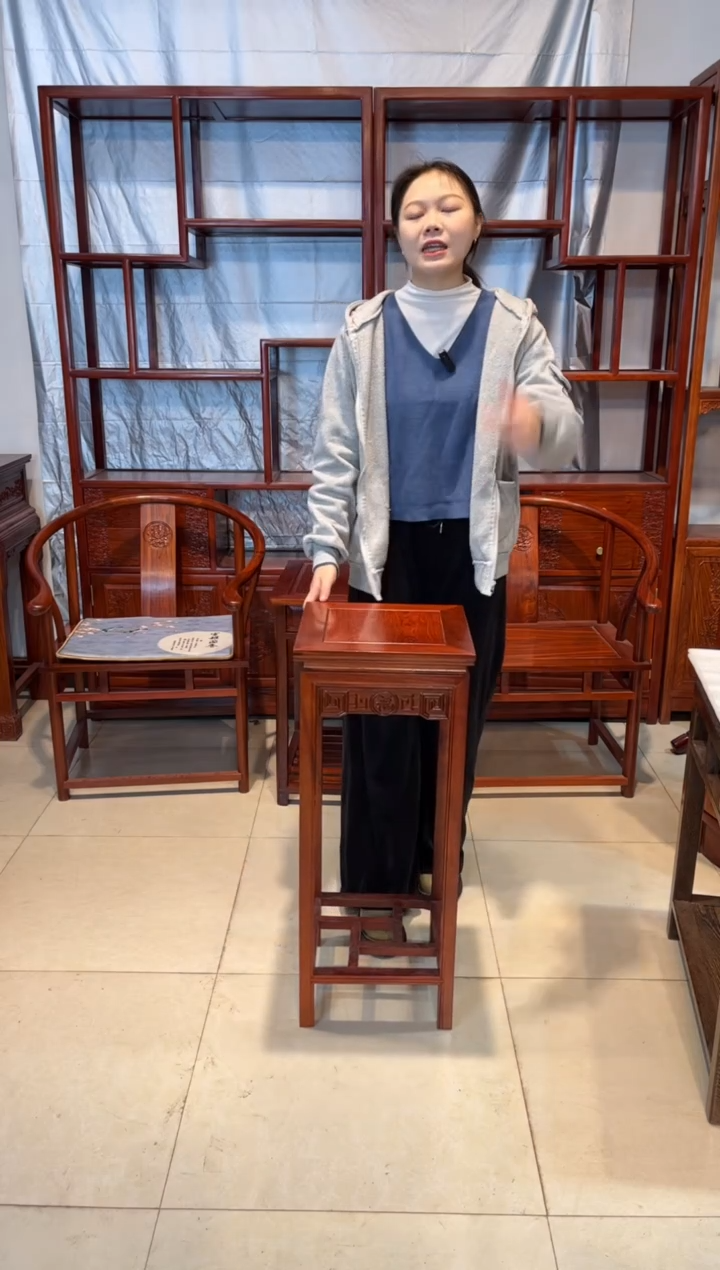 【闪购商品】鸡翅木类家具刺猬紫檀78福字花架