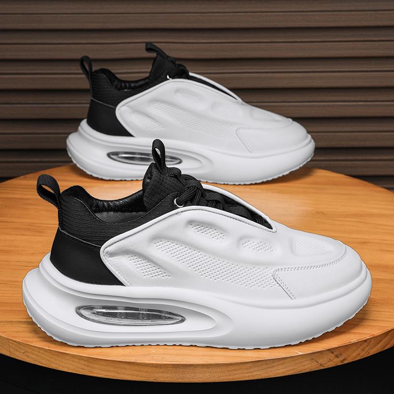 无鞋带男鞋冬季网红爆款休闲板鞋跑步运动鞋男款厚底增高老爹潮鞋