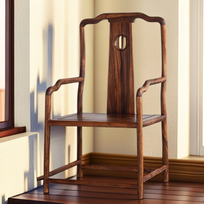 南美胡桃木浩然主椅新中式家用桌椅简约北欧茶椅实木椅书椅书房