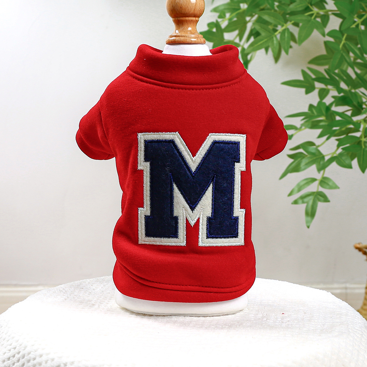 狗狗宠物衣服泰迪比熊狗秋冬加绒保暖字母M卫衣R字母卫衣套服