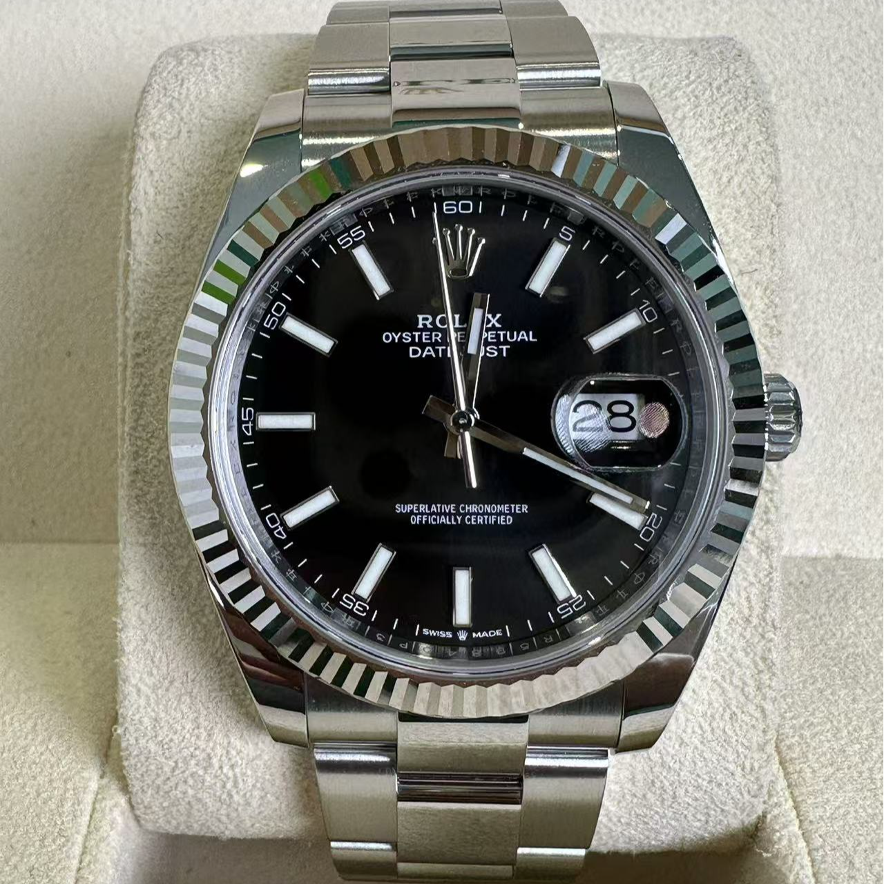 99新 Rolex/劳力士 日志型m126334-0017板带黑条刻 二手全套全长
