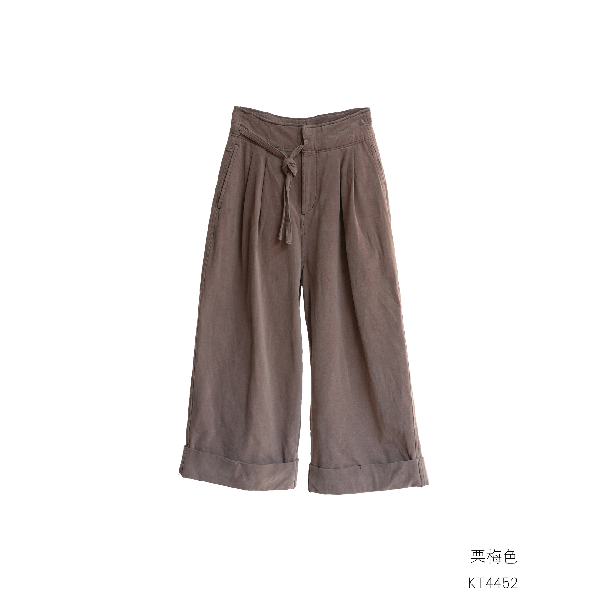 几见 原创设计秋冬喇叭裤阔腿裤复古慵懒风立体印花垂坠感KT4452