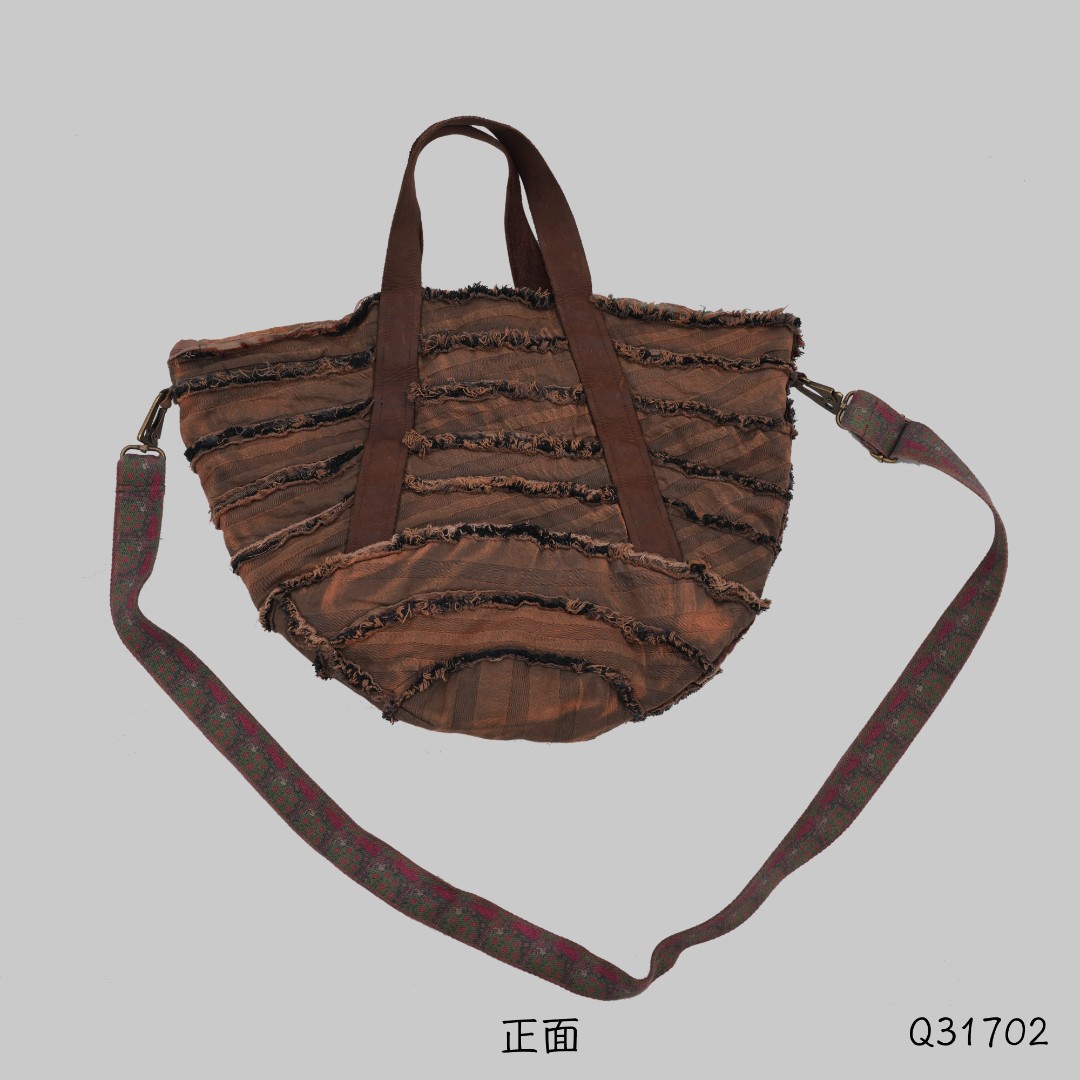 几见 原创设计复古拎包通勤拼接单肩包手提包斜挎包文艺范Q31702