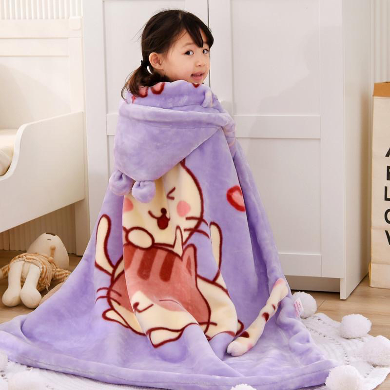 （0-6岁） 1×1.2米双层不加棉婴幼儿云毯披风斗篷抱被冬季款