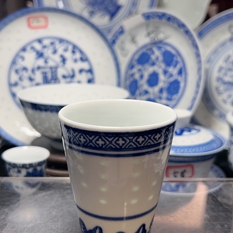 碗青花玲珑可乐杯