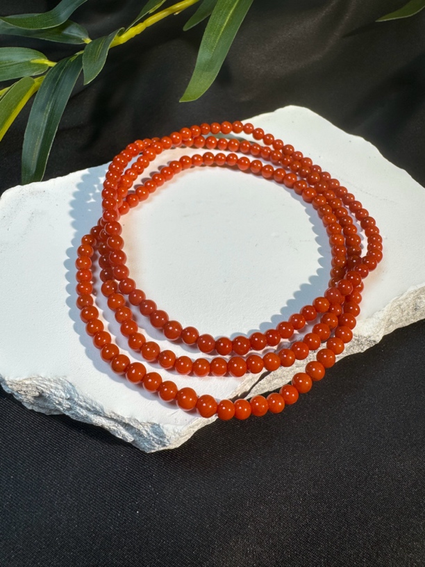柿子红南红手链四圈