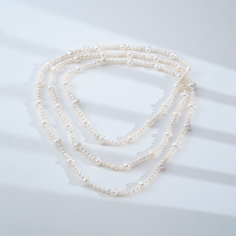 【索米尔传奇】淡水无核珍珠毛衣链百搭时尚秋冬