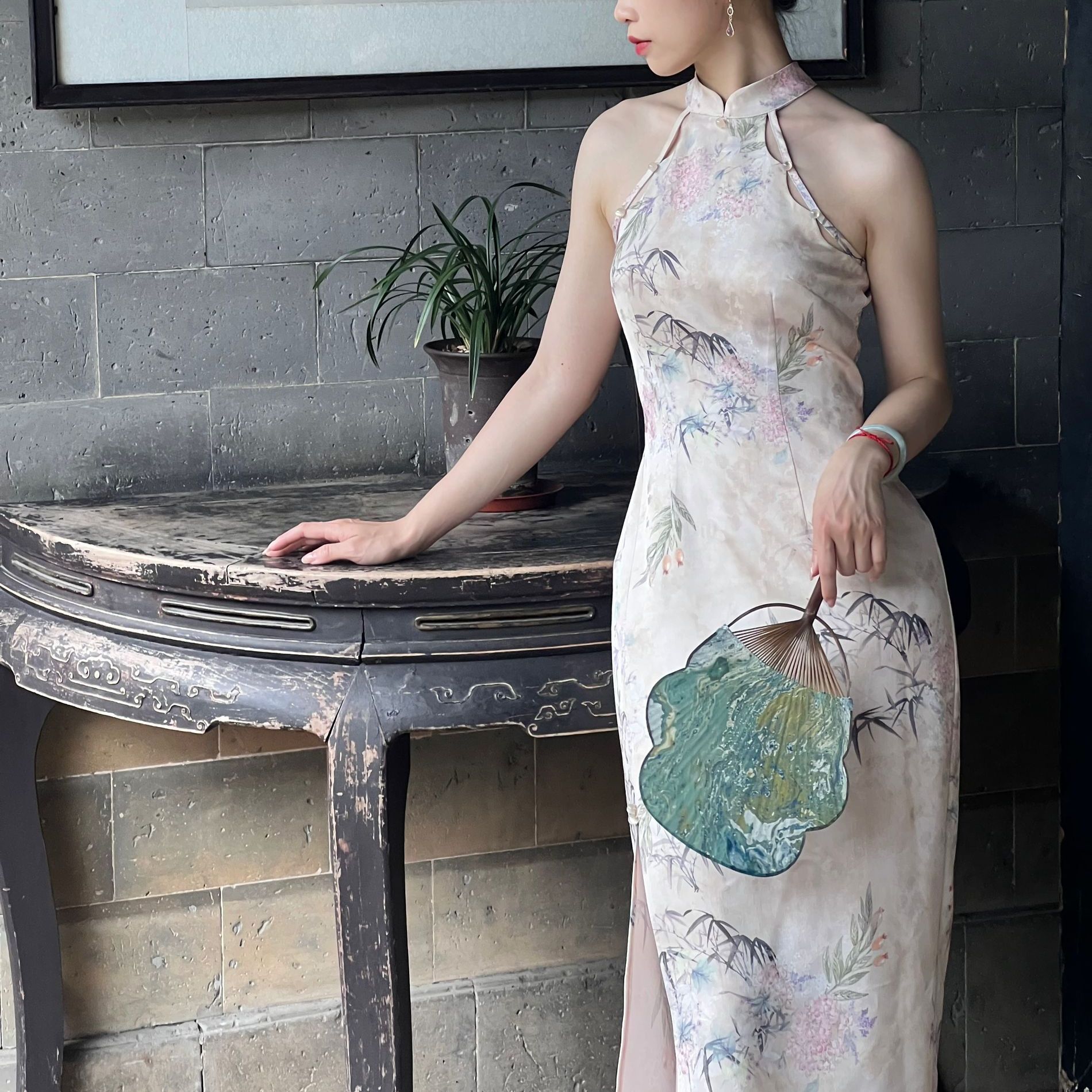 南水鱼【槐序】原创新中式挂脖连衣裙  显气质中国风旗袍 梨形版