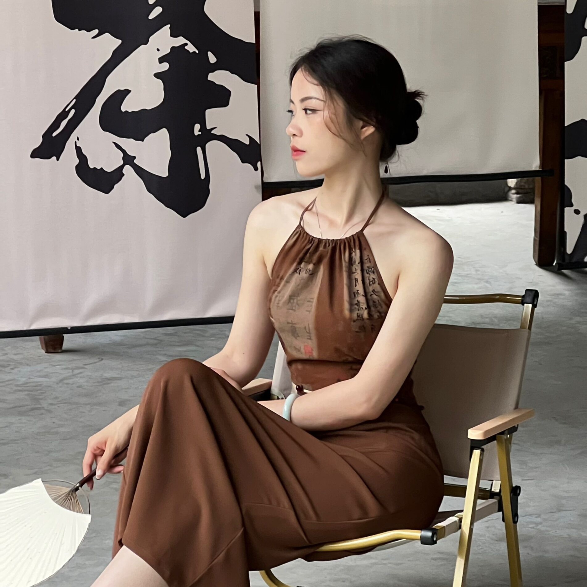 南水鱼【沉香】原创新中式 香云纱 肚兜式裙子 可拆分穿 露背显瘦