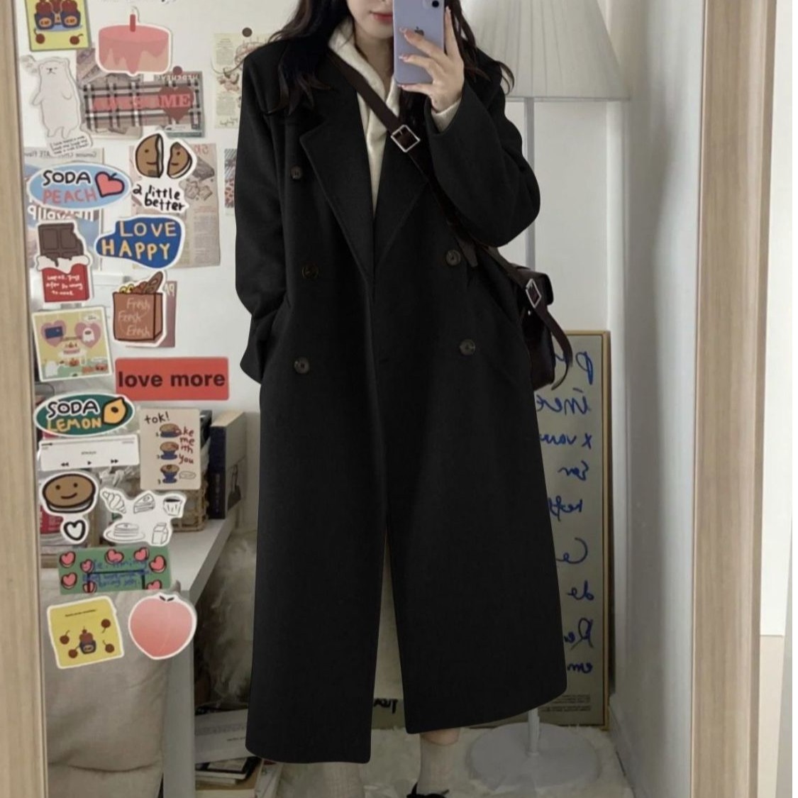 黑色毛呢外套女法式赫本风大衣高级感小个子秋冬新款韩版呢子衣潮