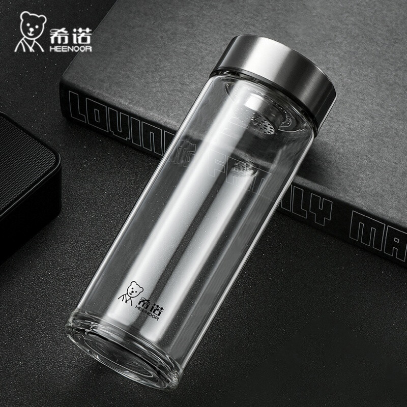 HEENOOR/希诺单层带滤网玻璃泡茶杯61916192车载透明