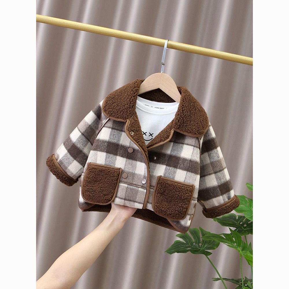 【冬季大促】男女童呢子外套秋冬装款2023新款儿童装大衣加绒加厚冬