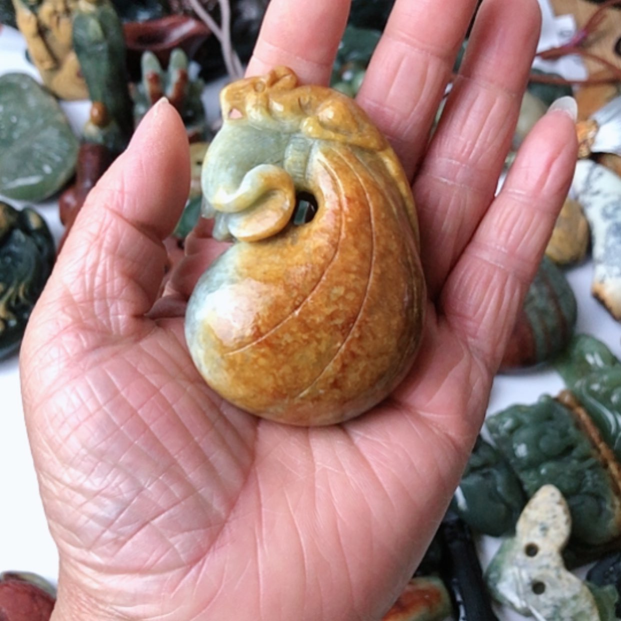 【闪购商品】岫岩河磨玉（透闪石质玉）把件未镶嵌用****3