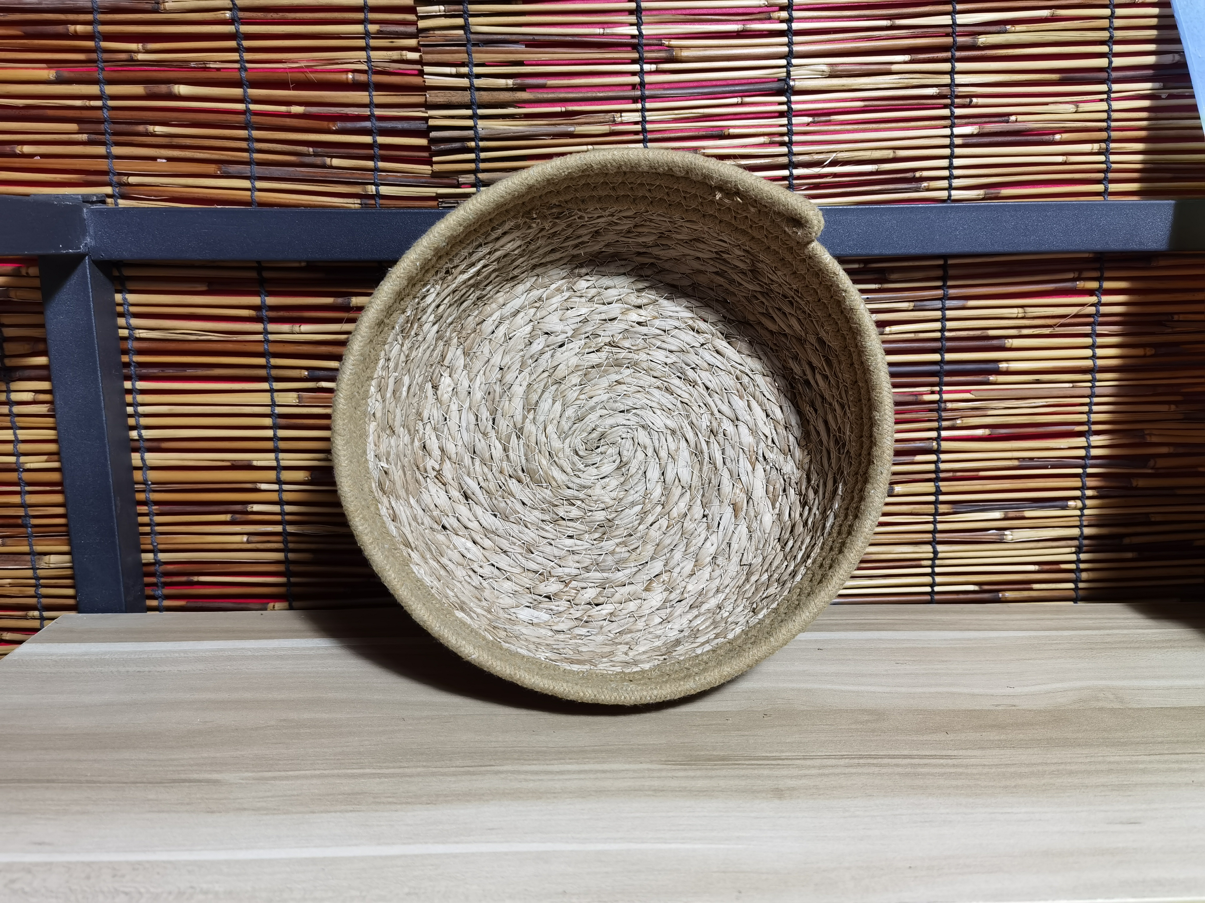 直径20cm×8cm,蒲草编制水果篮收纳筐