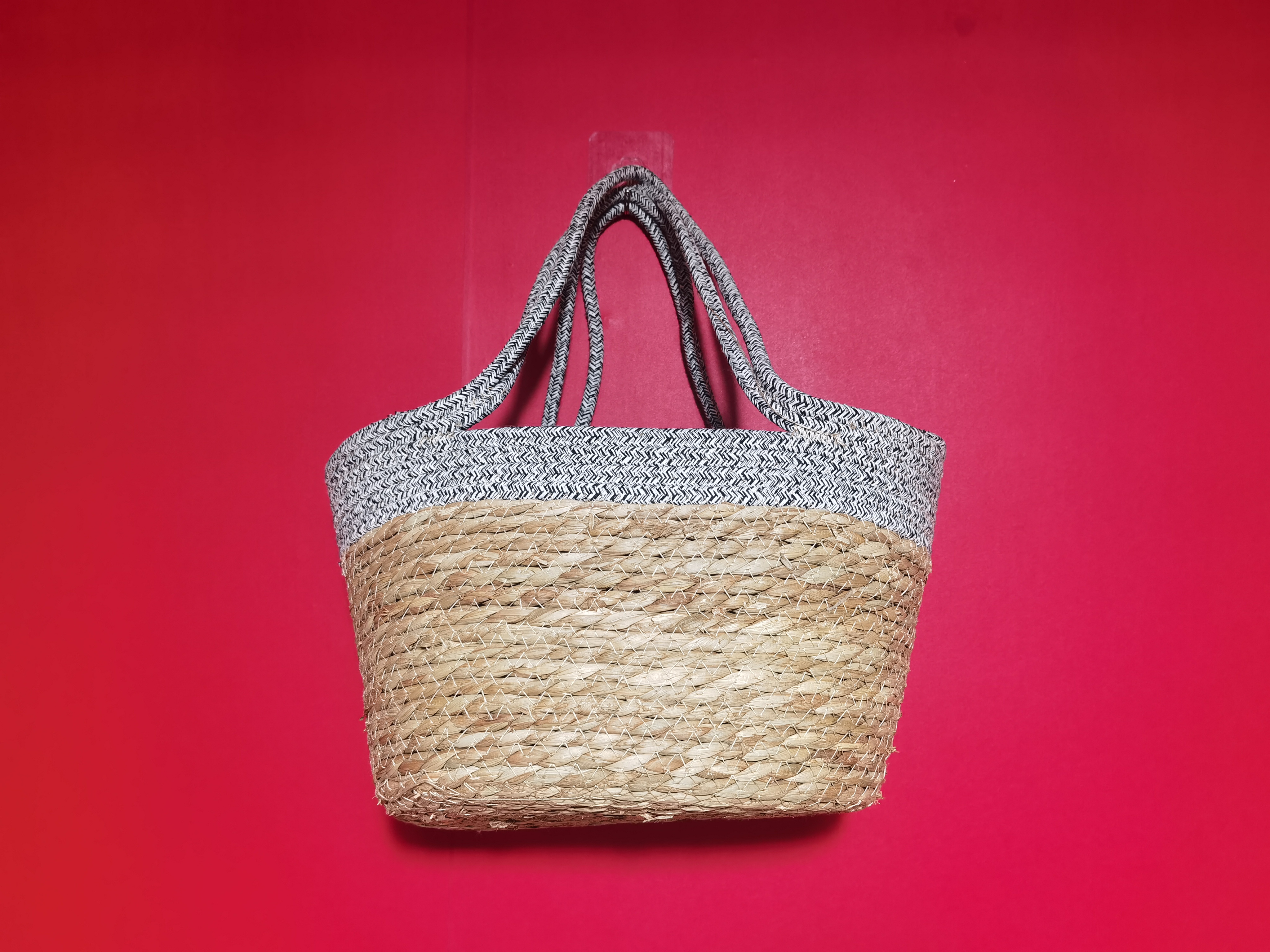 蒲草草编双把手书包手提包