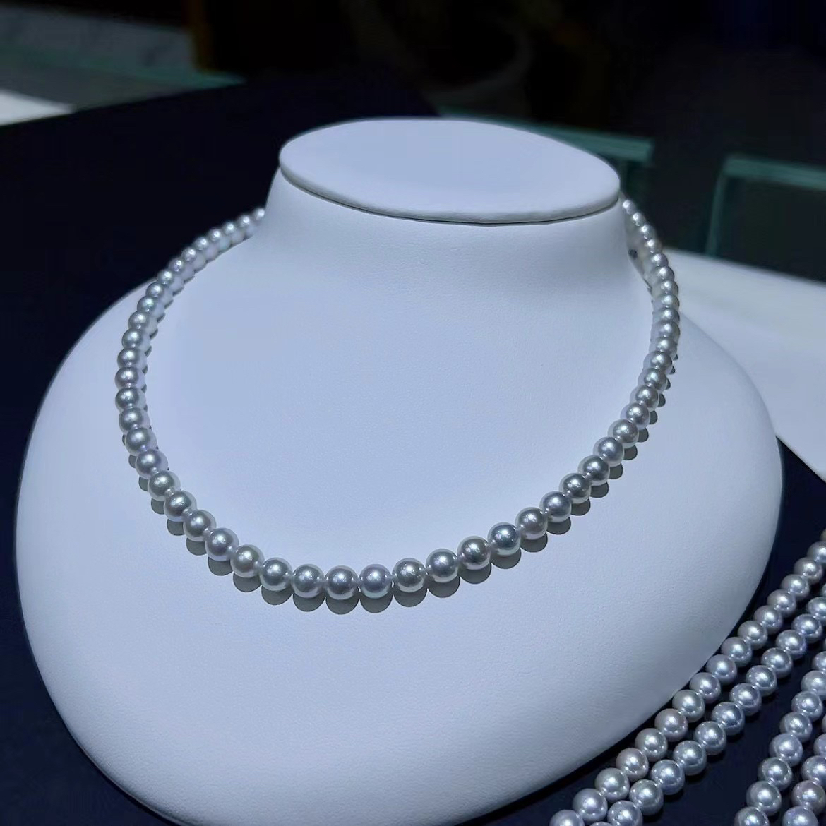 心怡珠宝【极光真多麻项链】电灰蓝色系 神秘知性 职场百搭