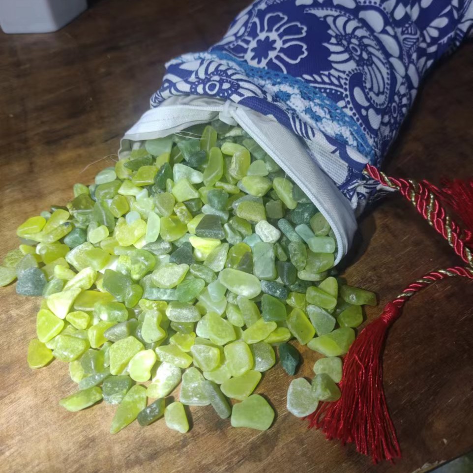 鱼缸石 天然岫玉 枕头石 花盆石 DIY饰品 花园石 装修 2斤