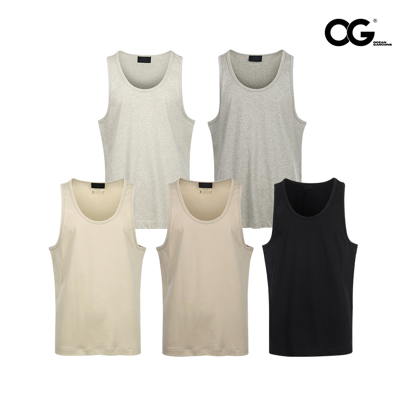 原创MADE BY OG高街休闲宽松净版运动百搭素色打底纯棉跨栏背心男