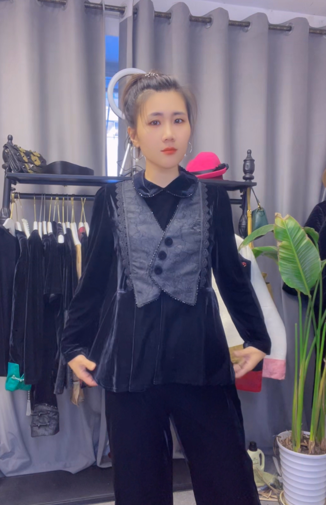 新中式假两件洋气百搭显瘦气质裙衫