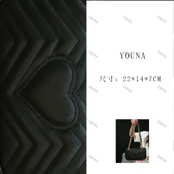YOUNA/优娜【黑色】秋冬高定单肩斜跨包