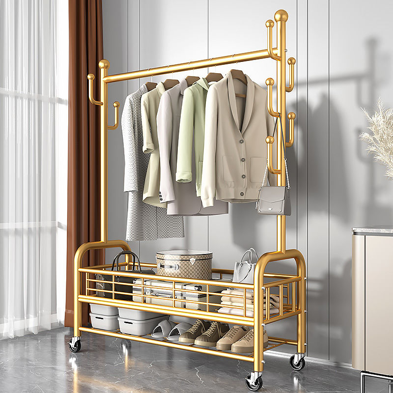 【小扬哥推荐】特粗衣架落地立式卧室挂衣架可移动带轮家用简易衣