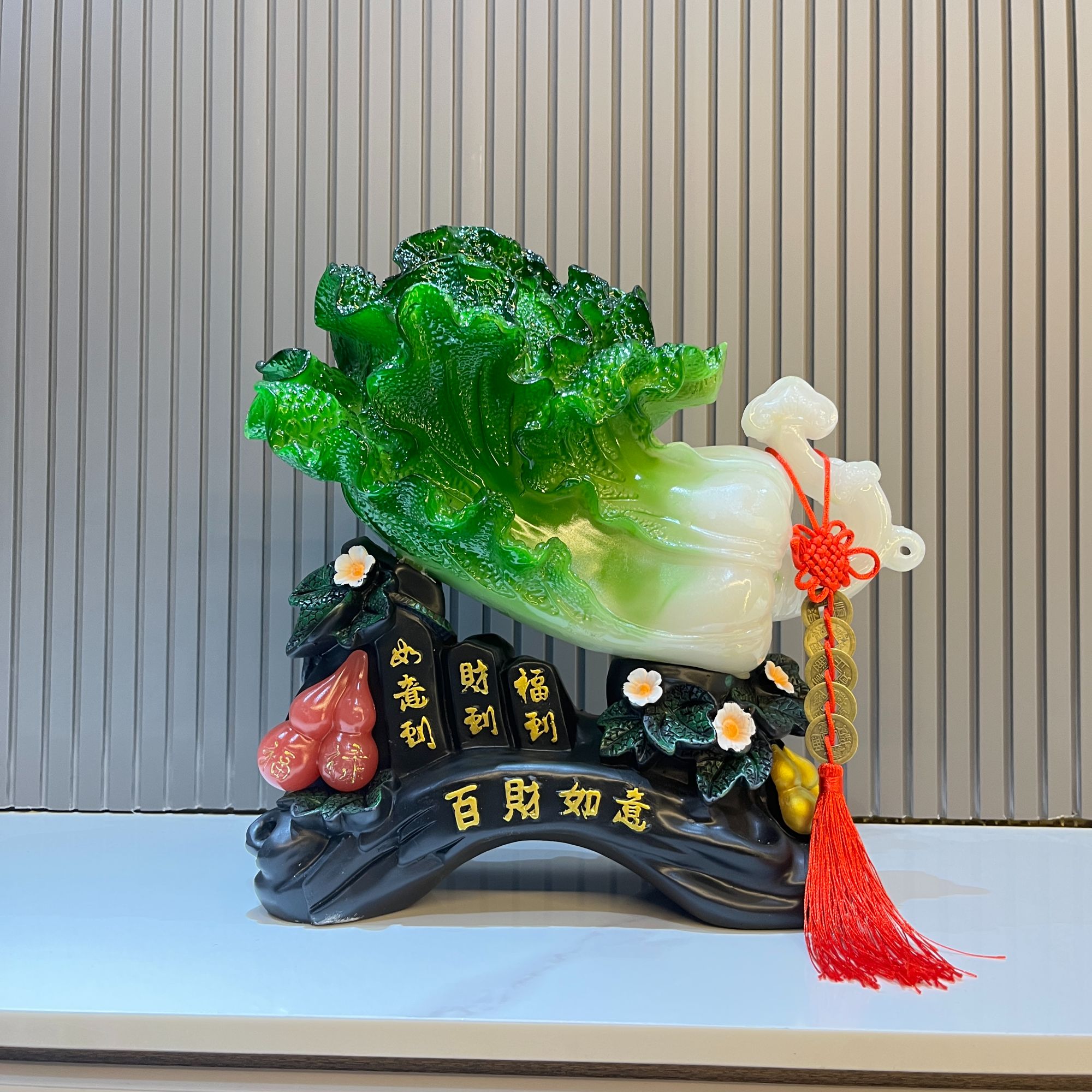 大号白菜摆件客厅酒柜玄关办公室工艺品软装饰品乔迁新居礼品
