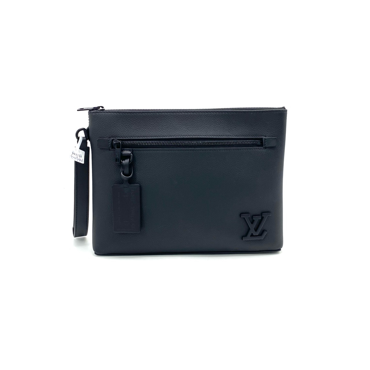 99新 LouisVuitton/路易威登 99新黑色全皮TAKEOFF手拿包30/22/5 