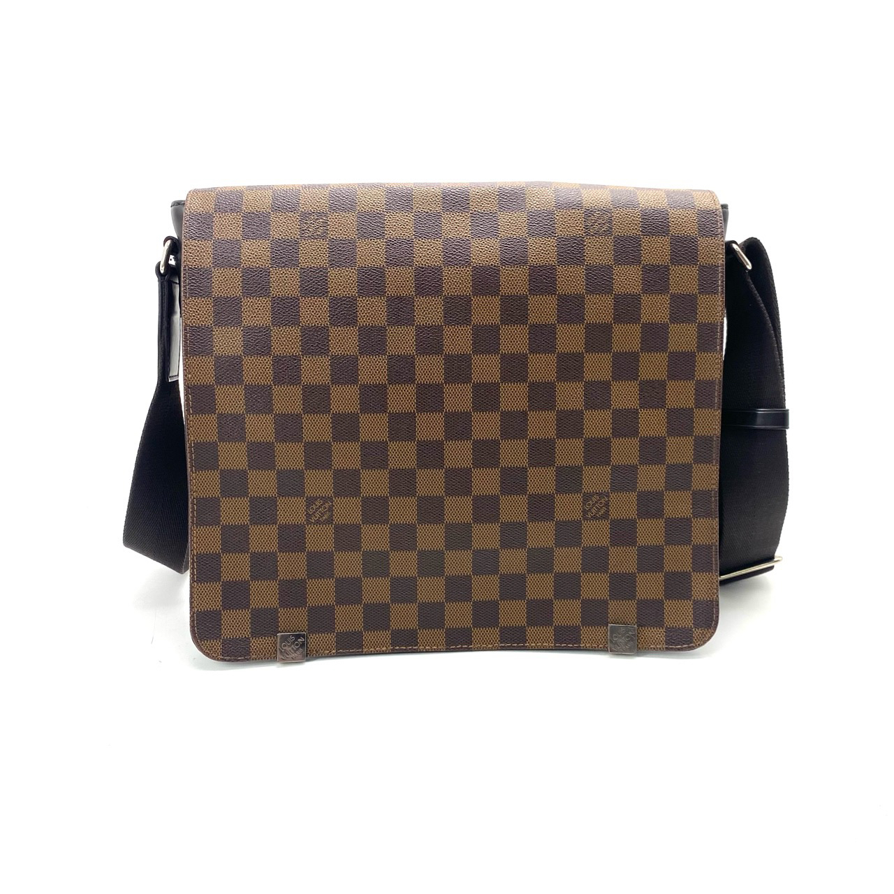 95新 LouisVuitton/路易威登 棕棋盘格翻盖邮差包 尺寸32/26