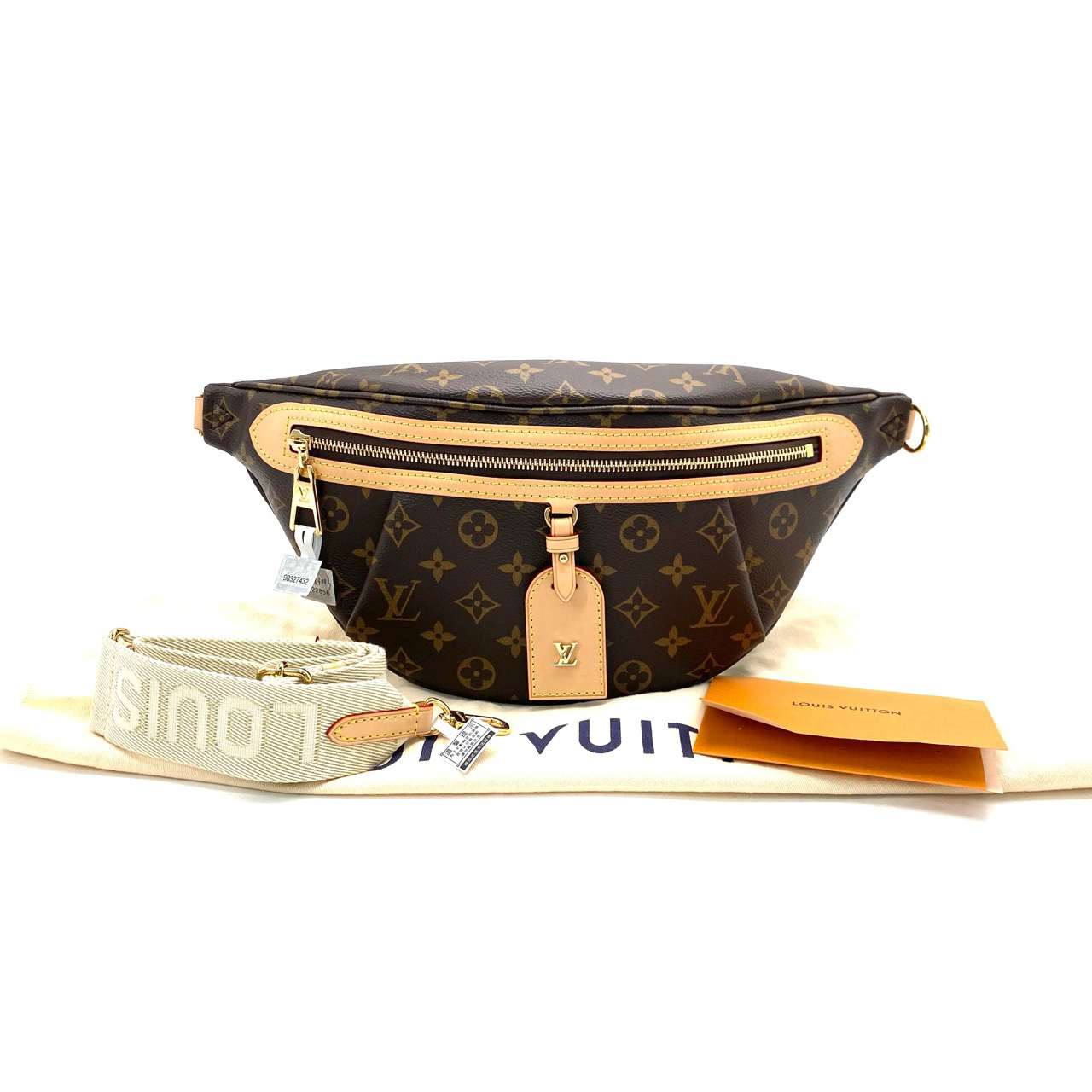 99新 LouisVuitton/路易威登 未使用棕老花HIGHRISE腰包尺寸38/16