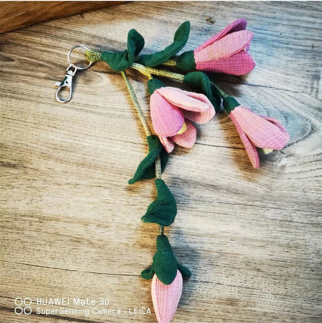 杨老师布艺 先染布玉兰花花串